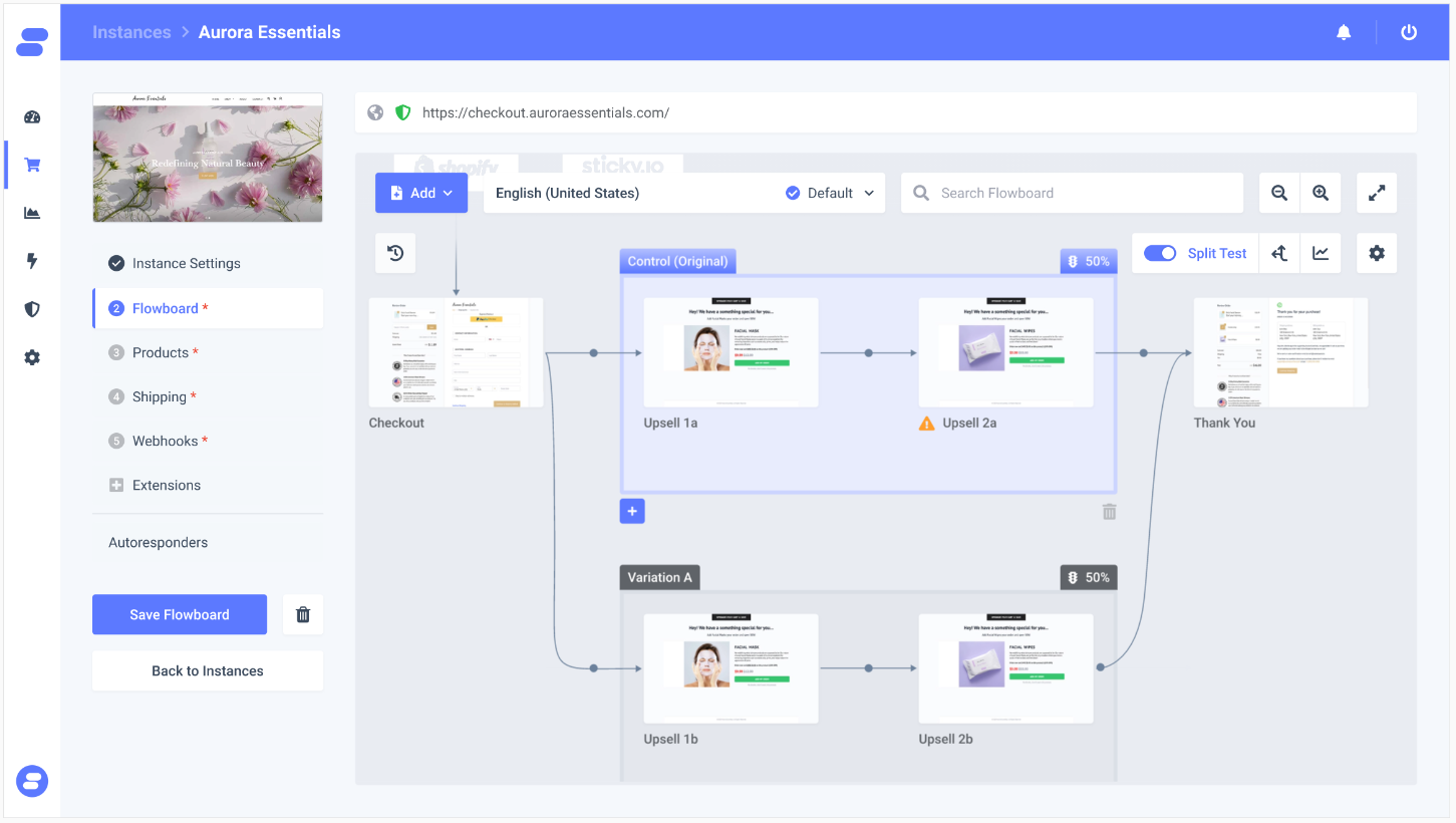 split test on your funnel with Simplified Checkout